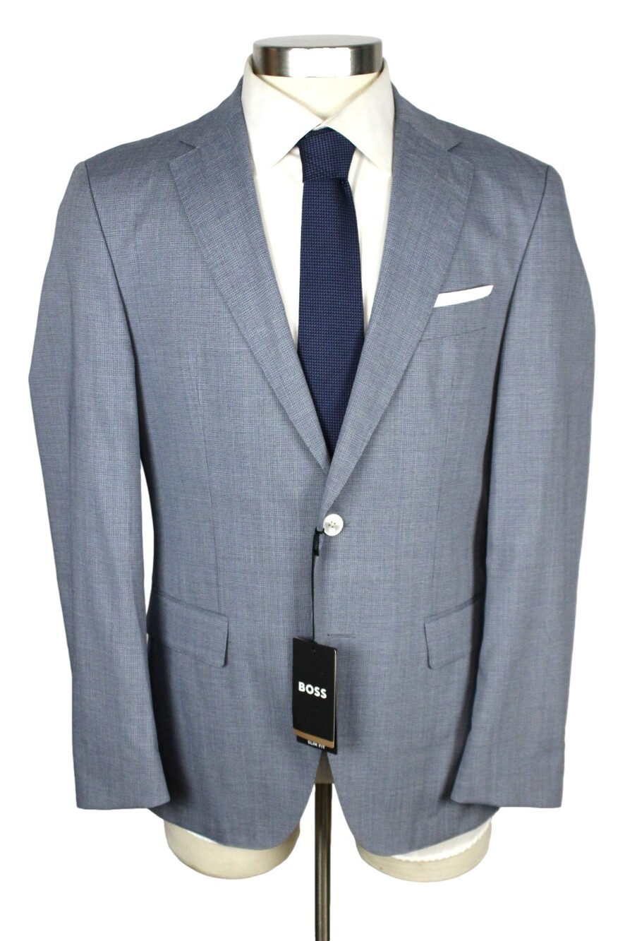 Hugo Boss Hutson Sport Coat 40 R Mens Slim Fit Pastel Blue Stretch Wool
